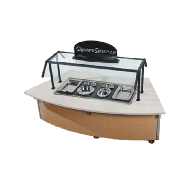 Vollrath 97360 4-Series Signature Server® With Laminate Or Corian® Countertops 34" ADA CURVED Four Pan Non-Refrigerated Cold Station Base