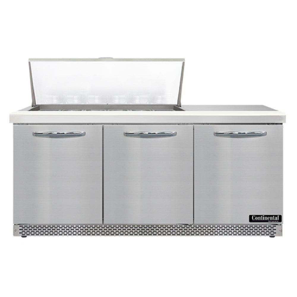 Continental Refrigerator SW72N18M-FB Mighty Top Sandwich Unit Front Breather 72"W