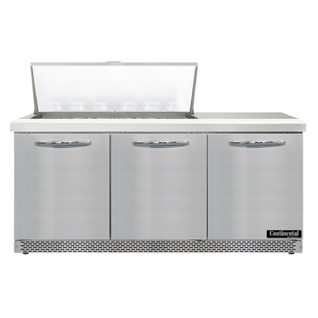 Continental Refrigerator SW72N18M-FB Mighty Top Sandwich Unit Front Breather 72"W