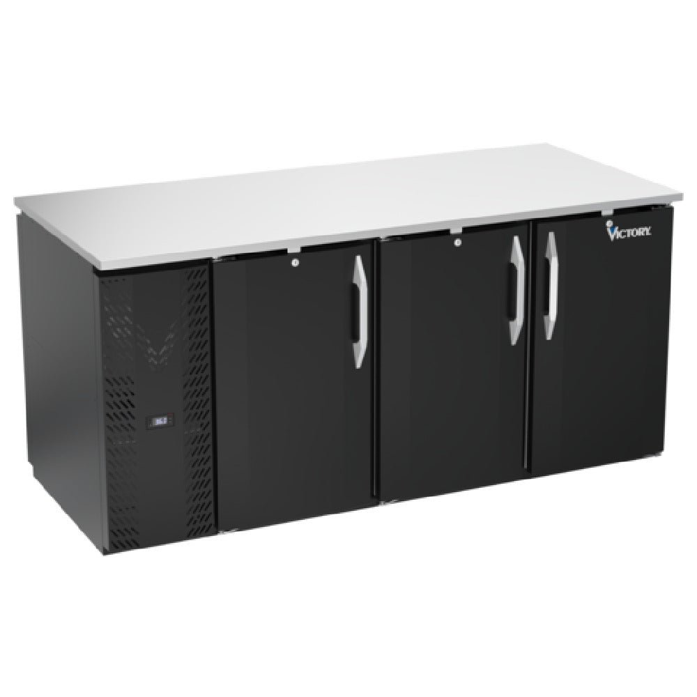 Victory VBB72HC-PT-B - Pass-Thru Back Bar Refrigerator, Three-section, 72"W X 33-9/16"D X 34"H