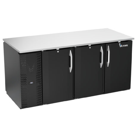 Victory VBB72HC-PT-B - Pass-Thru Back Bar Refrigerator, Three-section, 72"W X 33-9/16"D X 34"H