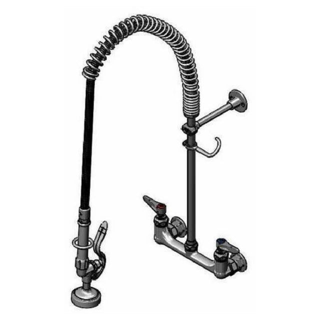 T&S Brass B-0133-B-16R EasyInstall Pre-Rinse Unit Wall Mount Mixing Faucet With 8" Adjustable Centers