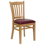 Flash Furniture XU-DGW0008VRT-NAT-BURV-GG Hercules Series Restaurant Chair Vertical Wood Slat Back