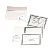 Menu Solutions GC055 Gift Certificate With Receipt Stub Repeated Knife And Fork Design Printed On White Textured Paper (100 Per Pack Minimum Order 5 Packs)