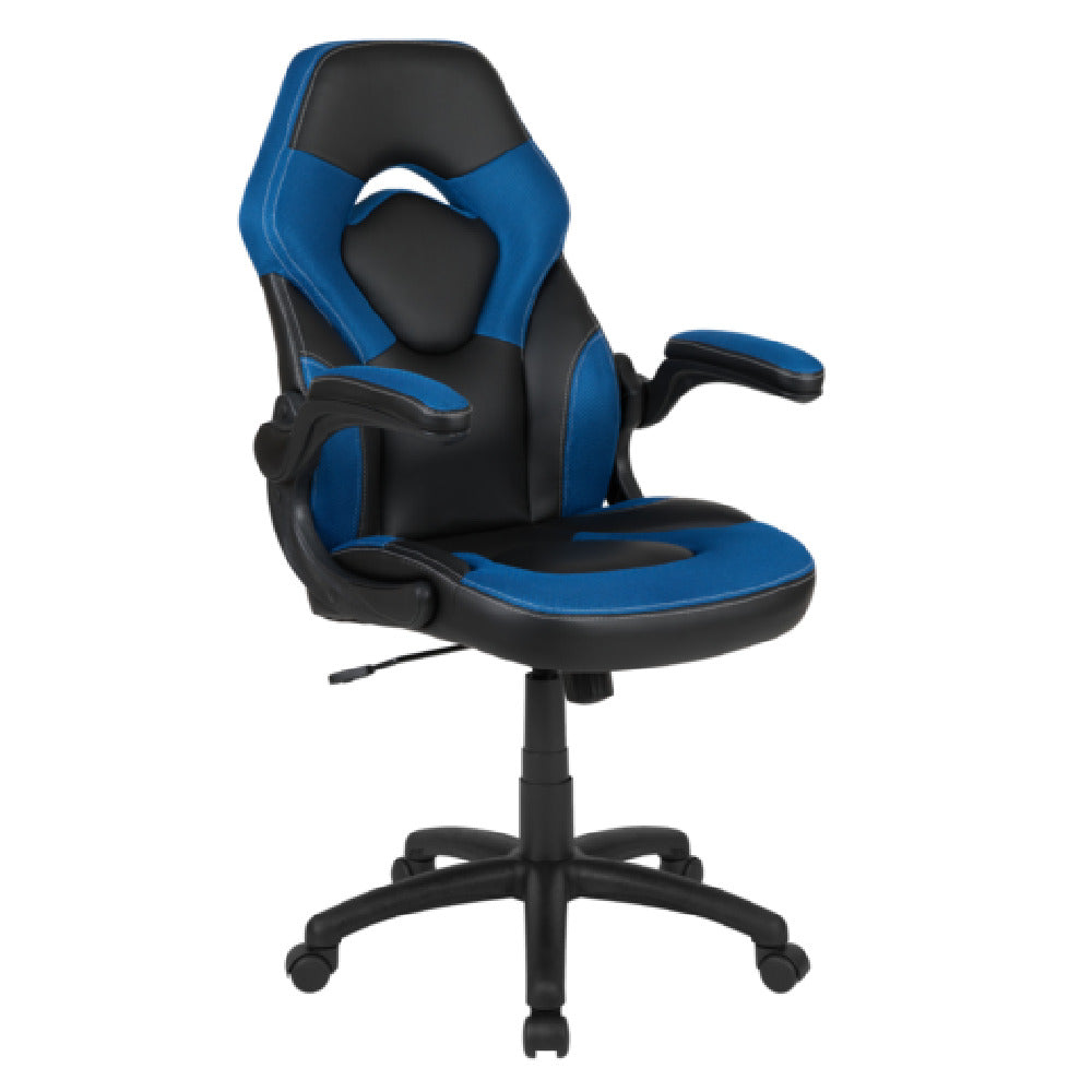 Flash Furniture CH-00095-BL-GG X10 Gaming Chair 250 Lb. Weight Capacity LeatherSoft Upholstery With Mesh Inserts