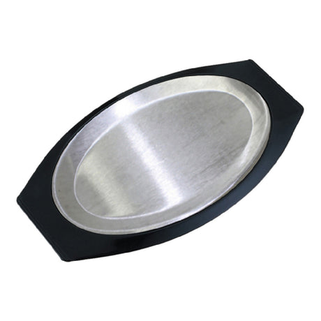 Service Ideas RO117BLAC Service Ideas Oval Thermo-Plate® Platter W/ Handle Oval