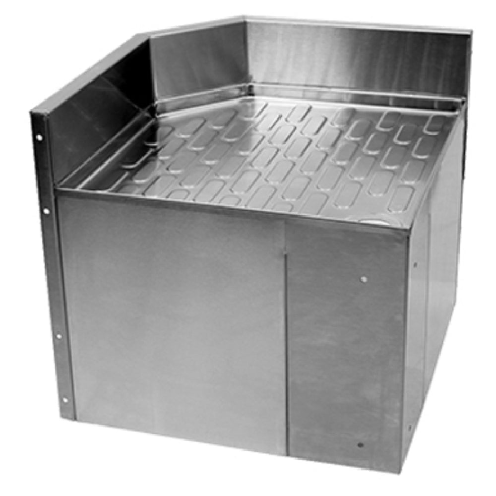 Glastender C-IFC-19/19-N CHOICE Underbar Corner Drainboard 19" X 19" Corrugated Work Surface With Radius Corners