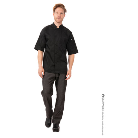 Chef Works VSSSBBK3XL Valais Chef Coat Single-breasted Short Sleeves