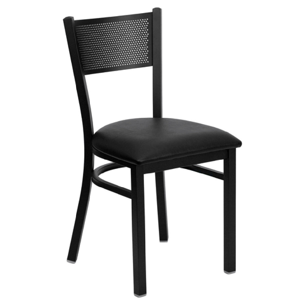 Flash Furniture XU-DG-60115-GRD-BLKV-GG Hercules Series Restaurant Chair Metal Back With Grid Design