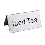 Omcan 80141 (80141) Beverage Tent Sign "Iced Tea" Stainless Steel