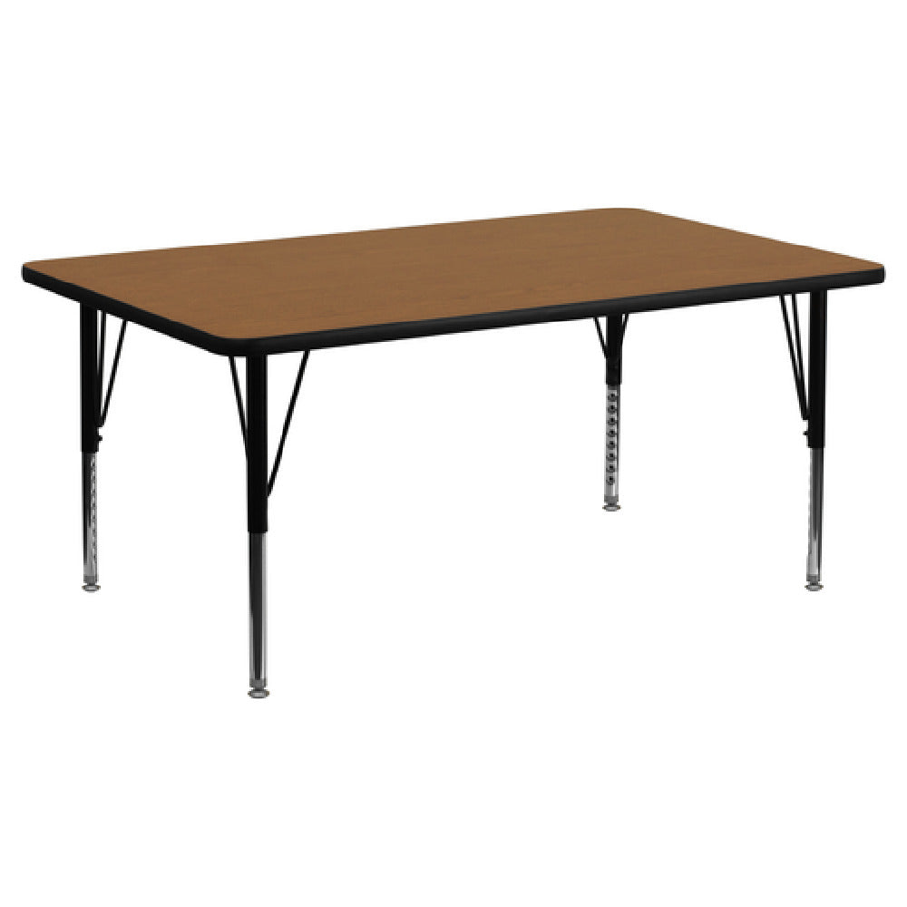 Flash Furniture XU-A3072-REC-OAK-T-P-GG Activity Table 72"W X 30"D X 16-1/8" To 25-1/8" Adjustable Height