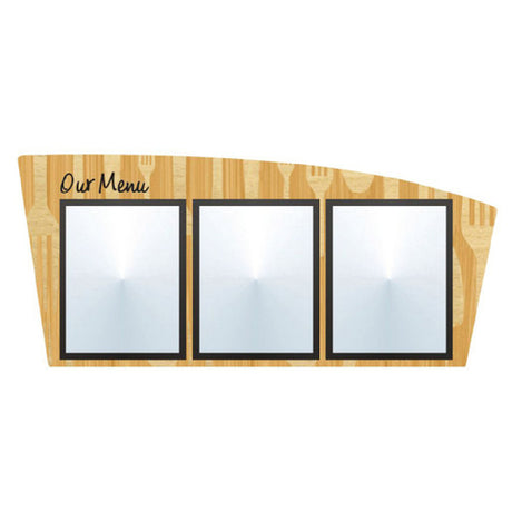 Hubert 33361 - Menu Board, 3-pocket, Wall-mount