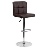 Flash Furniture DS-810-MOD-BRN-GG Swivel Bar Stool Adjustable Height Contemporary Style