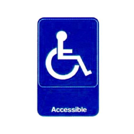 Vollrath 5644 Accessible Sign 6" X 9" White On Blue