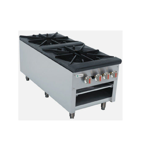 Hurakan By Equip.me HKN-XRFSG18-2A - Hurakan Gas Stock Pot, Double Burner, Natural Gas / Convertible To LPG