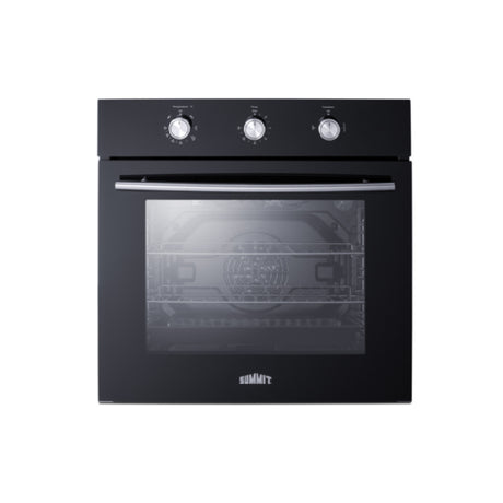 Summit SGW241BK Natural Gas Built-in Wall Oven 24" Wide 2.3 Cu.ft Capacity