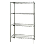 Quantum WR74-2472P Wire Shelving Starter Kit 72"W X 24"D X 74"H 600 800 Lb. Capacity