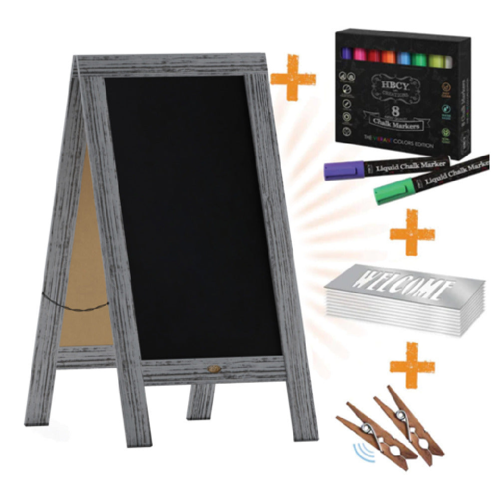 Flash Furniture HGWA-GDI-CRE8-742315-GG Canterbury Magnetic Chalkboard Sign Set