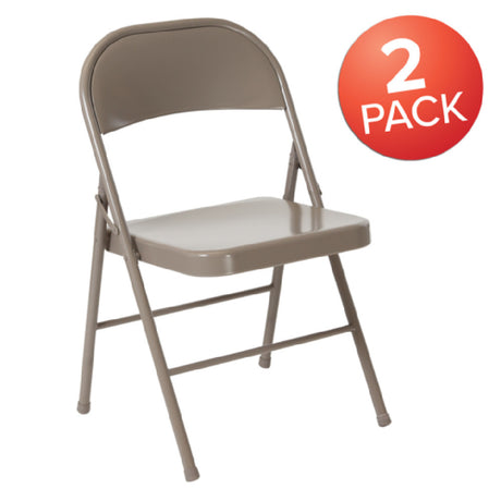 Flash Furniture 2-BD-F002-GY-GG Hercules Series Folding Chair Double Braced Metal