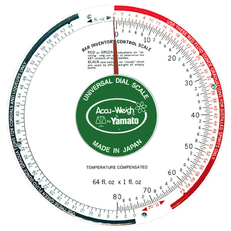 Yamato BC-10 Accu-Weigh® Bar Inventory Control Scale Dial Type 64 Fl. Oz. X 1 Fl. Oz.