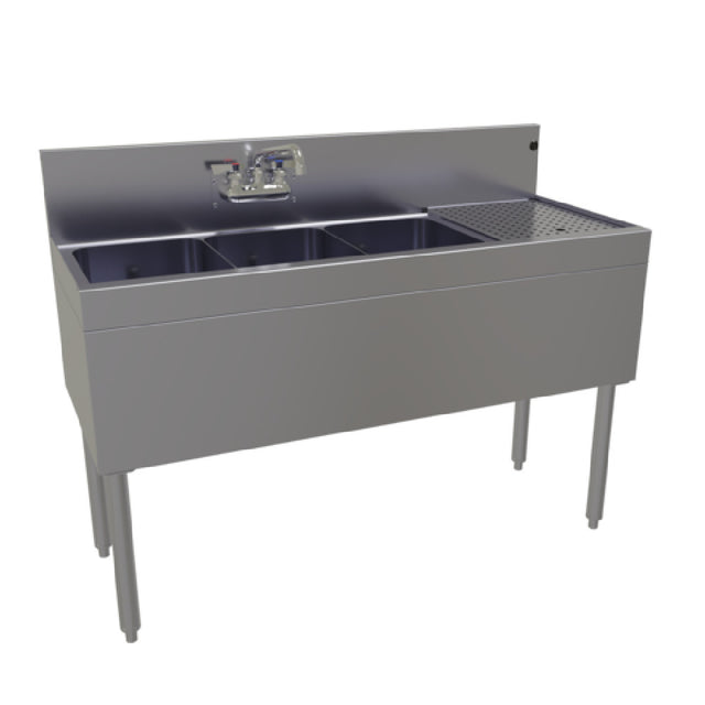 Glastender TSA-48L-S Underbar Sink Unit Three Compartment 48"W X 19"D