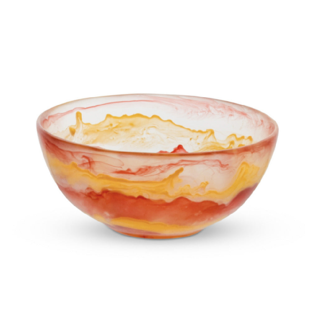 Bon Chef 59028-SCARLET Round Resin Bowl 6" Dia X 2.7" Translucent Swirl Polished Finish