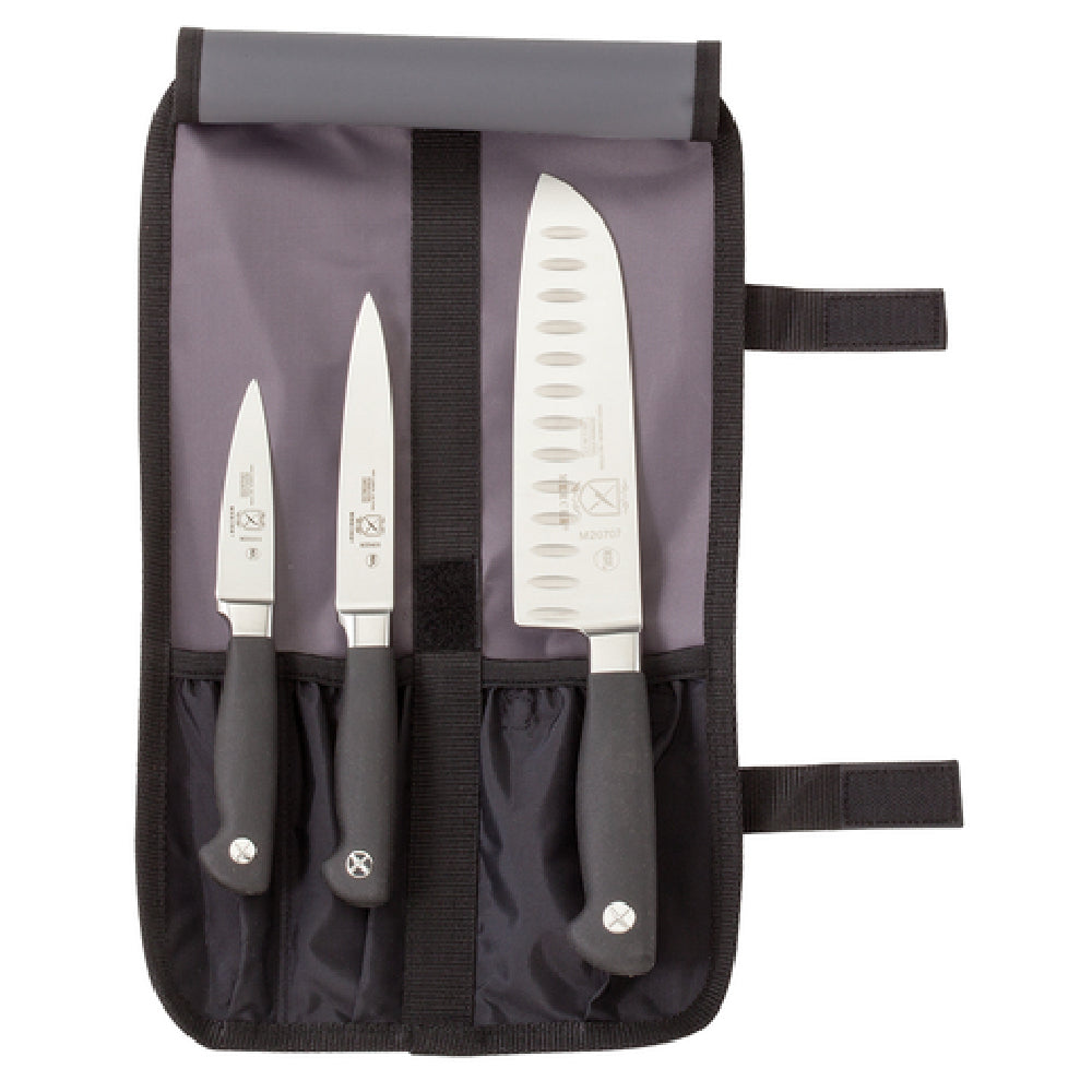 Mercer Culinary M21910 Genesis® Knife Starter Set 4-piece Includes: (1) 7" Granton Edge Santoku