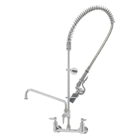 T&S Brass B-0133-ADF12-BC EasyInstall Pre-Rinse Unit 8" Wall Mount 12" Swing Nozzle