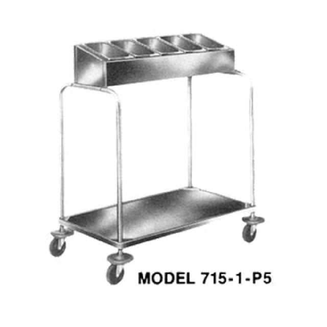 Piper Products 715-1-P4 - Tray & Silver Cart, (1) Stack With (4) Pan Silver Disp