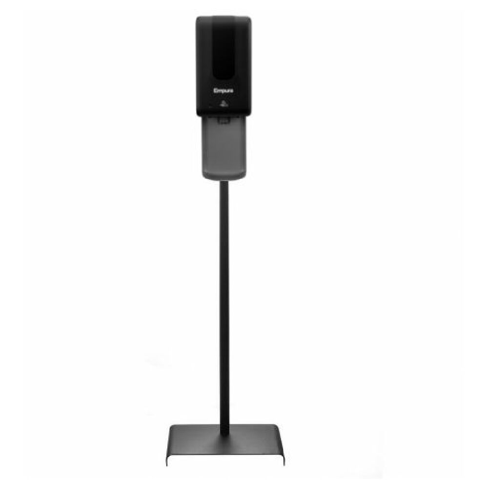 Empura Stainless 430-L-STAND_BL Empura Gel Sanitizer Station With Floor Stand 1200 ML With Drip Tray BLACK