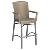 Grosfillex US254181 Havana Classic Barstool With Arms Designed For Outdoor Use