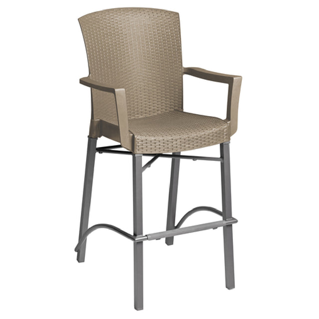 Grosfillex US254181 Havana Classic Barstool With Arms Designed For Outdoor Use