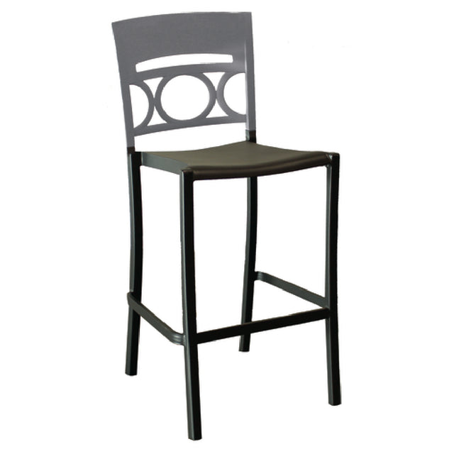 Grosfillex US654579 Moon Stacking Barstool Armless Design Resined For Outdoor Use