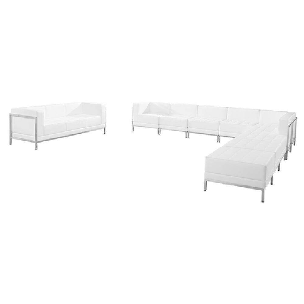 Flash Furniture ZB-IMAG-SET19-WH-GG Hercules Imagination Series Sectional & Sofa Set