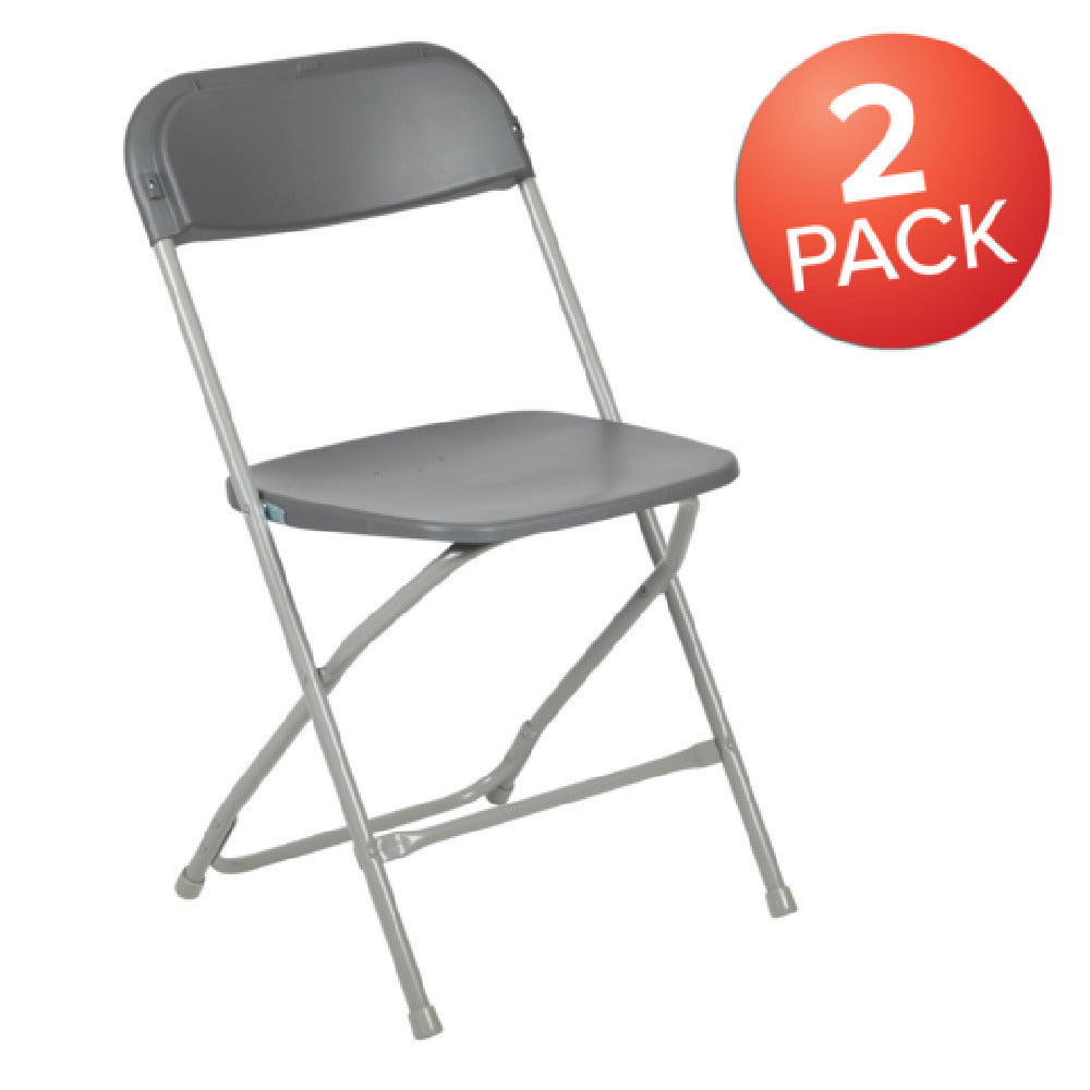 Flash Furniture 2-LE-L-3-GREY-GG Hercules Series Premium Folding Chair 650 Lb. Weight Capacity