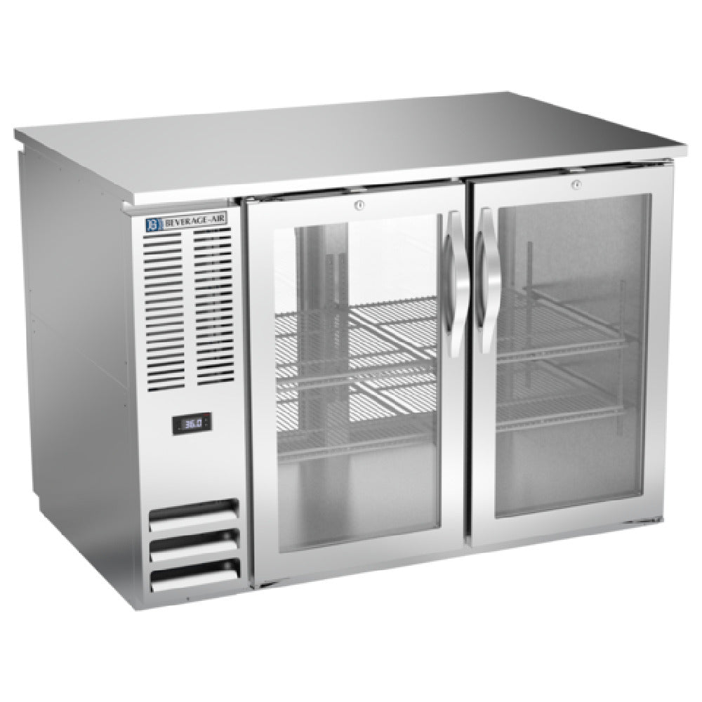 Beverage Air BB48HC-1-G-PT-S - Refrigerated Pass-Thru Back Bar Refrigerator, Two-section