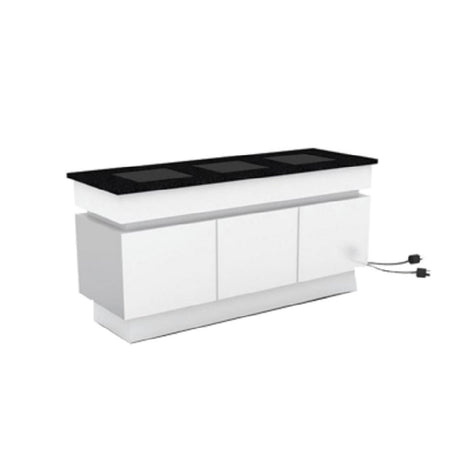 Bon Chef 50166 Recessed Top Buffet 69" L X 30" W X 34" With Three Built In Induction Stoves