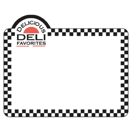 Hubert 80303 - Merchandising Tag, "Delicious Deli Favorites" With Black Checkered Border