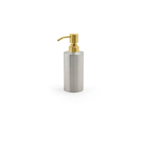 FOH RSP012BSS22 12oz Brushed Stainless Pump Silver With Matte Brass Top Includes One RSP102GOS22 Stainless Pump Top Matte Brass