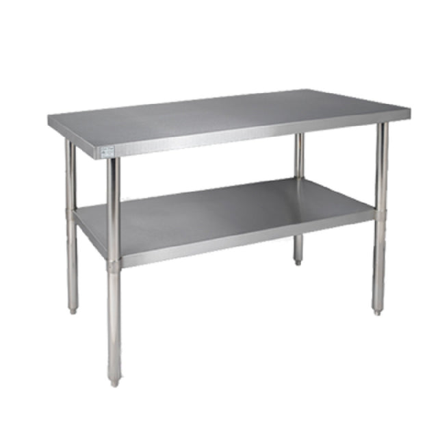 Klinger's Trading 16GA-AST2496 Work Table 96"W X 24"D X 36"H 16/430 Stainless Steel Top