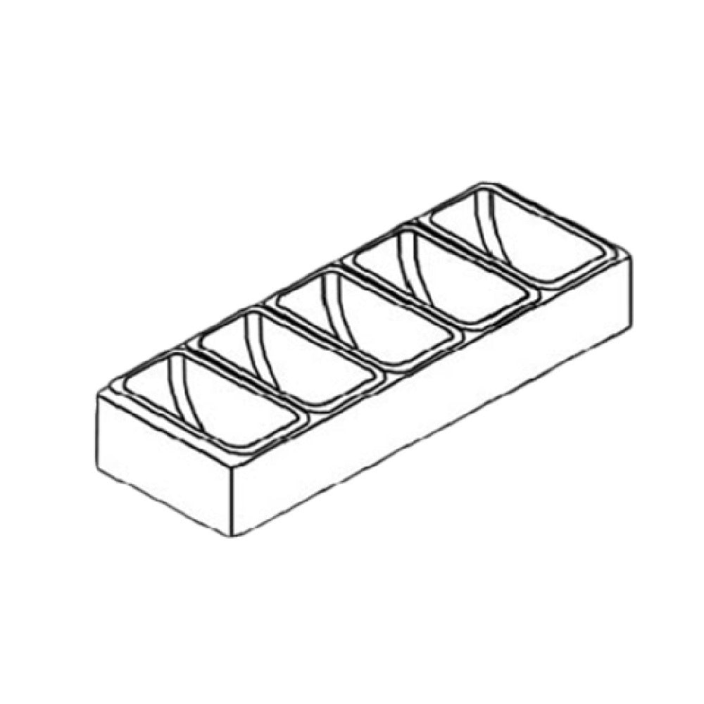 Perlick CC5 Condiment Tray 5 Plastic Cups Stainless Steel Rack