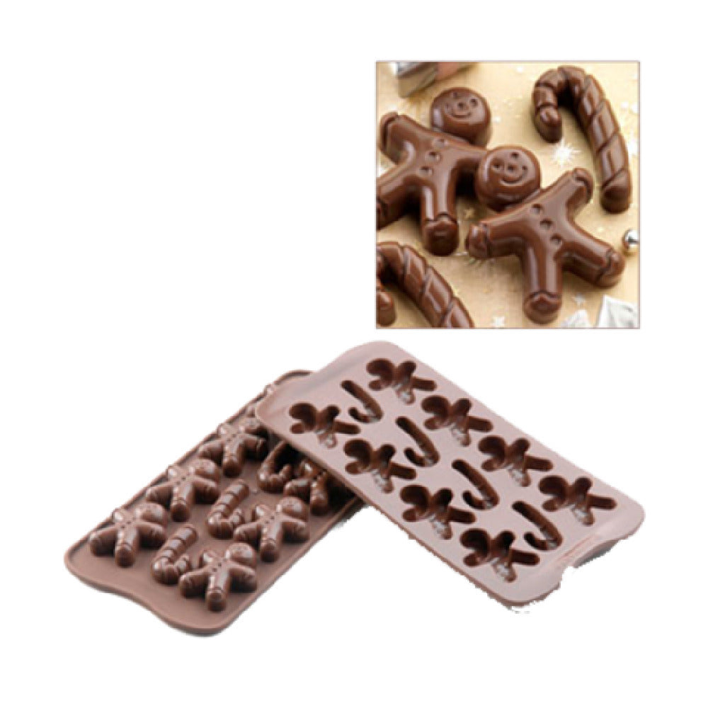 Louis Tellier SCG12 Silikomart Chocolate Mold Mr. Ginger Makes (12) 0.14 To 0.30 Oz. Pieces