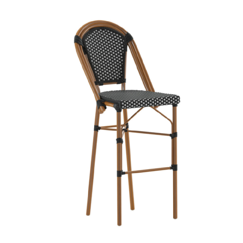 Flash Furniture SDA-AD642001-BS-BKWH-NAT-GG Bordeaux Stacking French Bistro Stool