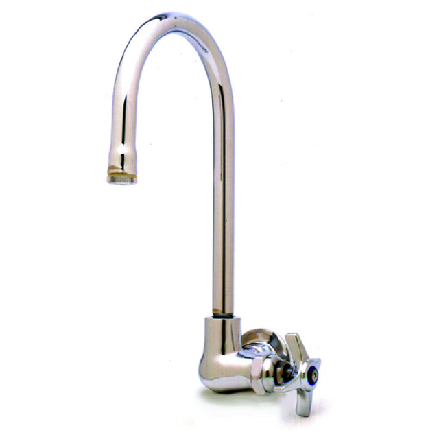 T&S Brass B-0310 Single Sink Faucet With Gooseneck Wall Mounted