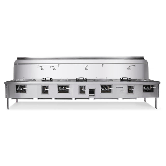 American Range ARCR-7 - Culinary Series Chinese Range, Gas, (7) Burners & (4) Manually-controlled Swing Faucets