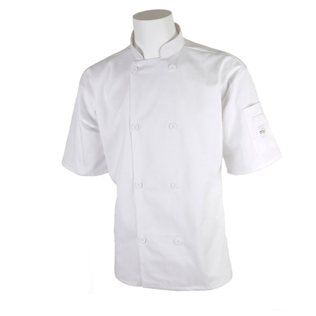 Mercer Culinary M60013WH8X Millennia® Unisex Jacket Short Sleeve (8) Traditional Buttons