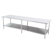 Sapphire Manufacturing SMT-24120S Work Table 120"W X 24"D 18/400 Stainless Steel Reinforced Top