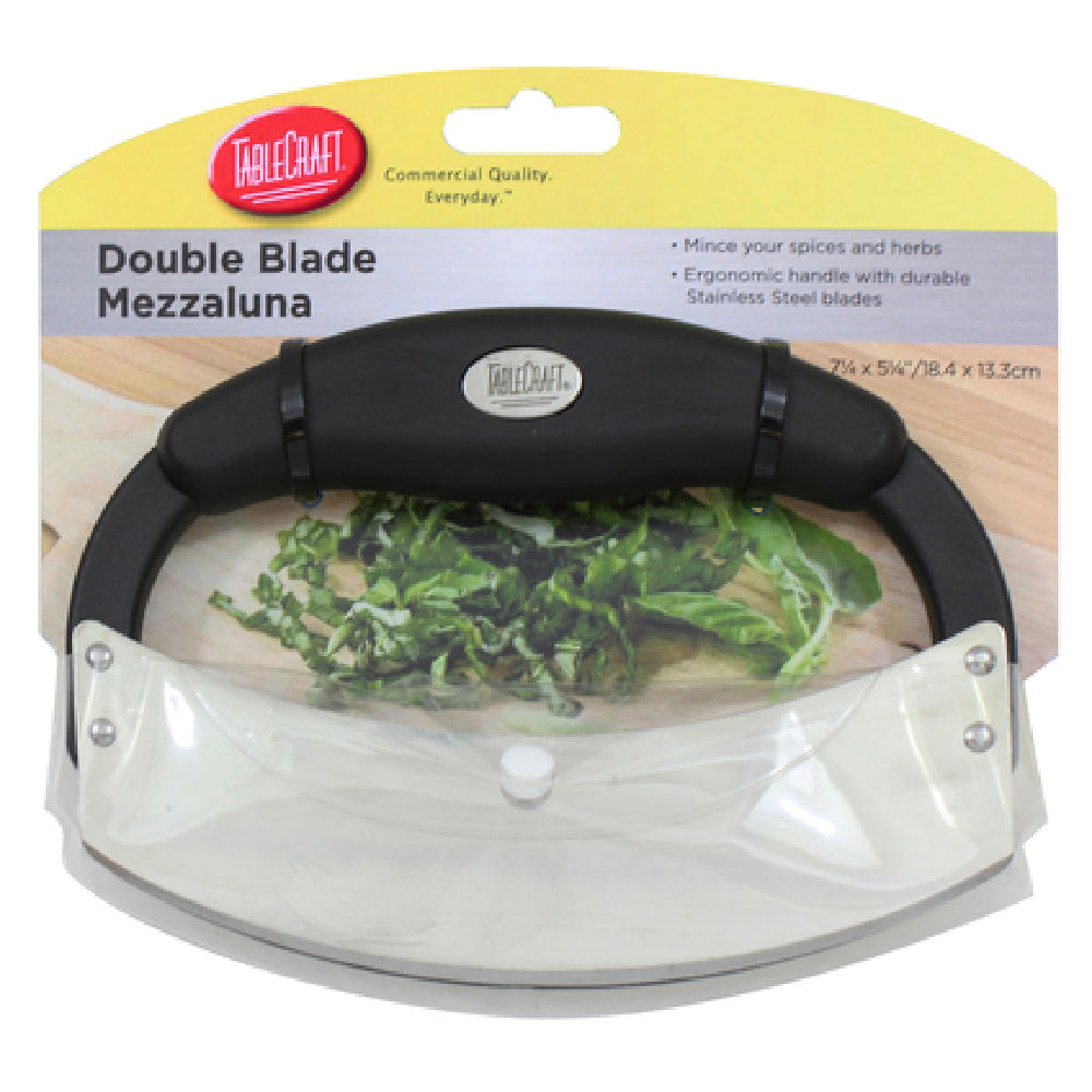 Tablecraft H6622 Cash & Carry Mezzaluna Food Cutter Handheld Double