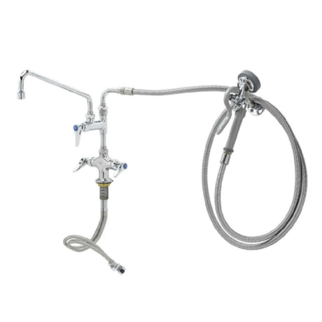 Cleveland DHSK - Double Faucet, Angled 12” Swing Spray Valve & 104” Flexible Stainless Steel Hose & Hanger