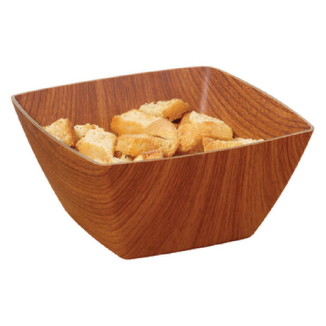 GET Enterprises B-SQ-6-M Arbor™ Faux Wood Bowl 1 Qt. (1.3 Qt. Rim Full) 6-1/2" X 6-1/2" X 3"H